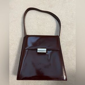 Holt Renfrew burgundy leather shoulder bag